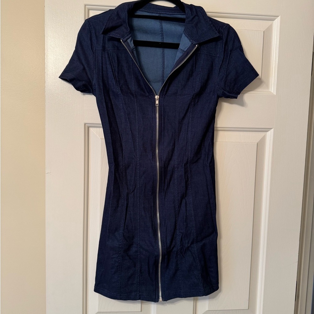 SHEIN Navy denim Mini Dress